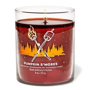 Bath & Body Works Pumpkin S'mores Single Wick Candle 8oz NEW